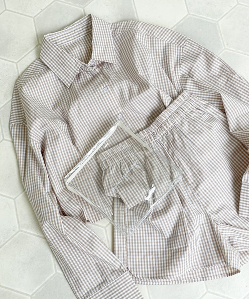 EPIMI E'PIMMY（エピミエピミー）の「ポーチ付ルームウェアセット（ルームウェア/パジャマ・レディース・ブラック/ベージュ/ブルー/コーラルピンク・MEDIUM）」の19枚目の写真