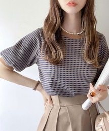classicalelf | レトロムードな1枚。ハニカム柄ジャガードニットソー(Tシャツ/カットソー)