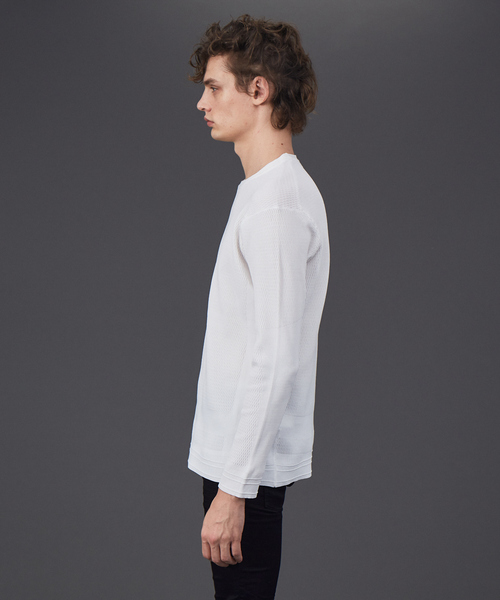 5351 POUR LES HOMMES(ゴーサンゴーイチプールオム)の「ワッフル クルーネック ニット(ニット/セーター・メンズ・ホワイト/グレー/ブラック・44/46/48/50)」の6枚目の写真