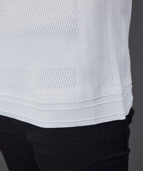 5351 POUR LES HOMMES(ゴーサンゴーイチプールオム)の「ワッフル クルーネック ニット(ニット/セーター・メンズ・ホワイト/グレー/ブラック・44/46/48/50)」の13枚目の写真