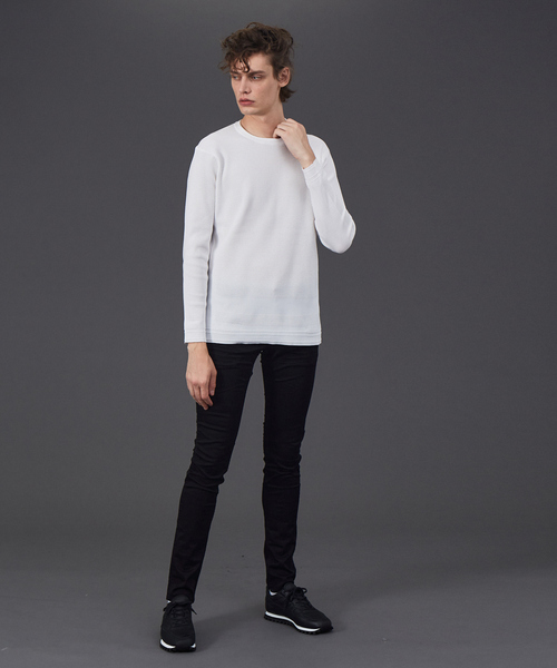 5351 POUR LES HOMMES(ゴーサンゴーイチプールオム)の「ワッフル クルーネック ニット(ニット/セーター・メンズ・ホワイト/グレー/ブラック・44/46/48/50)」の8枚目の写真