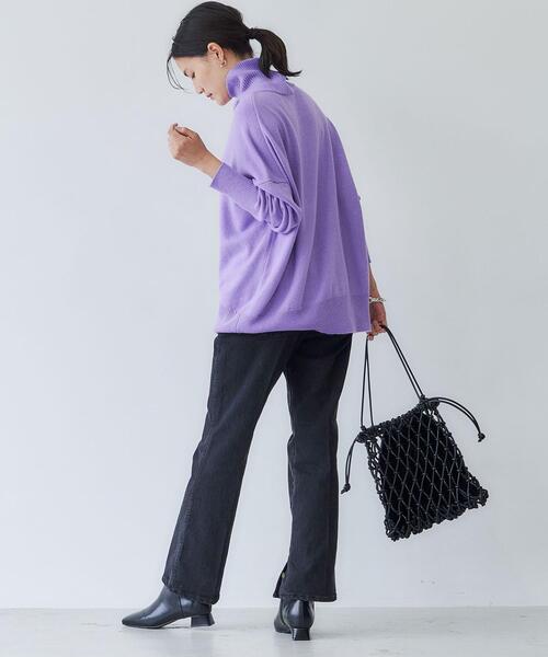 green label relaxing（グリーンレーベルリラクシング）の「LAUNDRY ランドリー タートル ネック ニット ボーダー -ウォッシャブル-（ニット/セーター・レディース・ネイビー/ライム/その他1/ナチュラル/ライラック/ターコイズブルー/ピンク/その他2・FREE）」の11枚目の写真