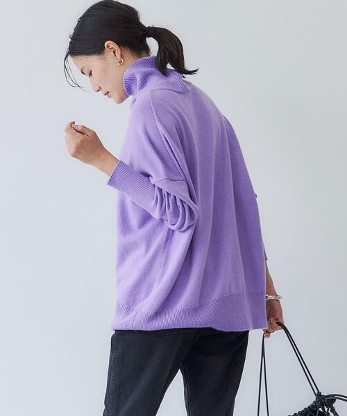 green label relaxing（グリーンレーベルリラクシング）の「LAUNDRY ランドリー タートル ネック ニット ボーダー -ウォッシャブル-（ニット/セーター・レディース・ネイビー/ライム/その他1/ナチュラル/ライラック/ターコイズブルー/ピンク/その他2・FREE）」の12枚目の写真