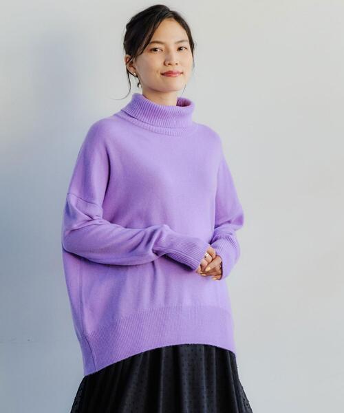 green label relaxing（グリーンレーベルリラクシング）の「LAUNDRY ランドリー タートル ネック ニット ボーダー -ウォッシャブル-（ニット/セーター・レディース・ネイビー/ライム/その他1/ナチュラル/ライラック/ターコイズブルー/ピンク/その他2・FREE）」の13枚目の写真