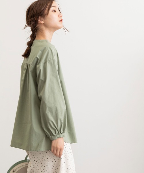 POU DOU DOU（プードゥドゥ）の「ノーカラービブヨークシャツ（シャツ/ブラウス・レディース・アイボリー/ミント/ネイビー・3）」の6枚目の写真
