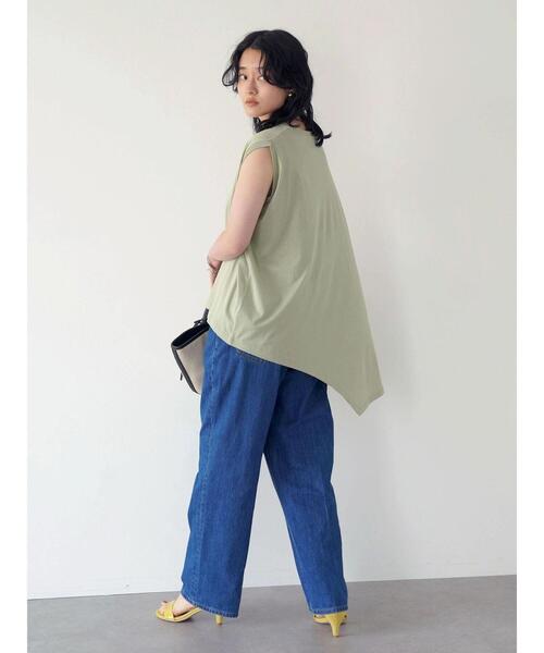 AMERICAN HOLIC(アメリカンホリック)の「アシメトリーヘムフレンチチュニック(Tシャツ/カットソー・レディース・ネイビー/ミント/モカ・M/L)」の22枚目の写真