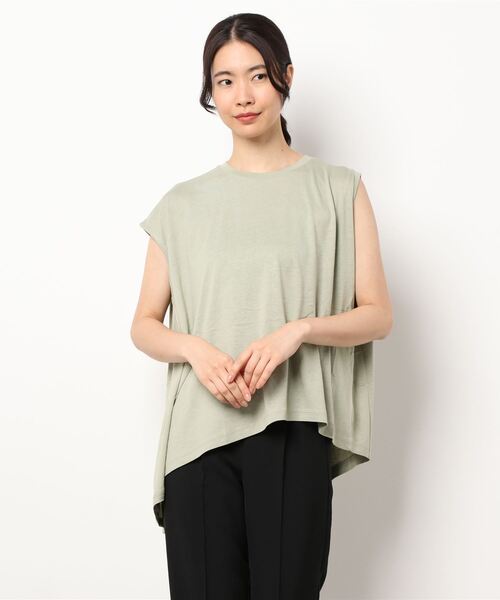 AMERICAN HOLIC(アメリカンホリック)の「アシメトリーヘムフレンチチュニック(Tシャツ/カットソー・レディース・ネイビー/ミント/モカ・M/L)」の4枚目の写真