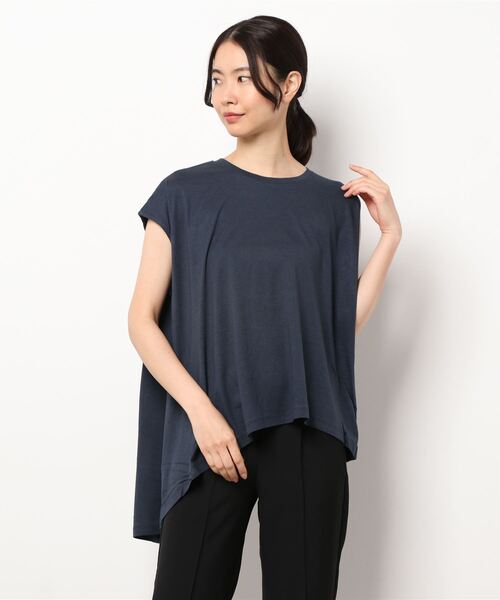 AMERICAN HOLIC(アメリカンホリック)の「アシメトリーヘムフレンチチュニック(Tシャツ/カットソー・レディース・ネイビー/ミント/モカ・M/L)」の5枚目の写真