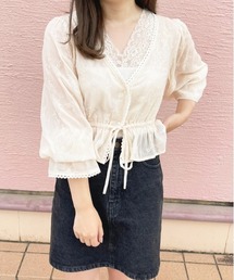 シアー刺繍袖ボリュームカーデ【ZOZOTOWN限定アイテム】