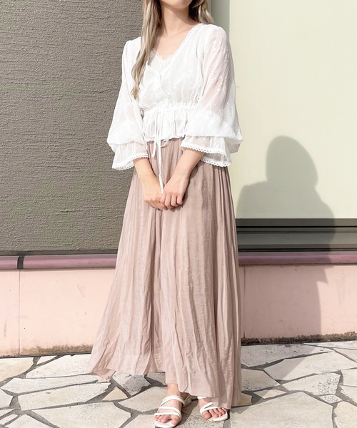 apres jour(アプレジュール)の「シアー刺繍袖ボリュームカーデ【ZOZOTOWN限定アイテム】(シャツ/ブラウス・レディース・アイボリー/オフホワイト・X-LARGE/フリー)」の6枚目の写真