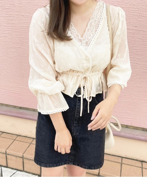apres jour(アプレジュール)の「シアー刺繍袖ボリュームカーデ【ZOZOTOWN限定アイテム】(シャツ/ブラウス・レディース・アイボリー/オフホワイト・X-LARGE/フリー)」の18枚目の写真
