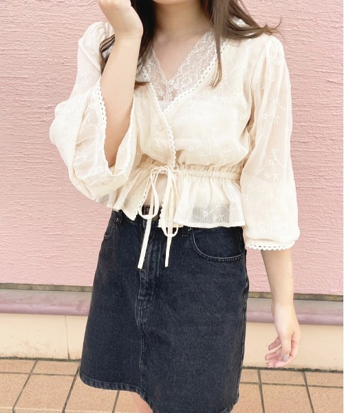 apres jour(アプレジュール)の「シアー刺繍袖ボリュームカーデ【ZOZOTOWN限定アイテム】(シャツ/ブラウス・レディース・アイボリー/オフホワイト・X-LARGE/フリー)」の21枚目の写真