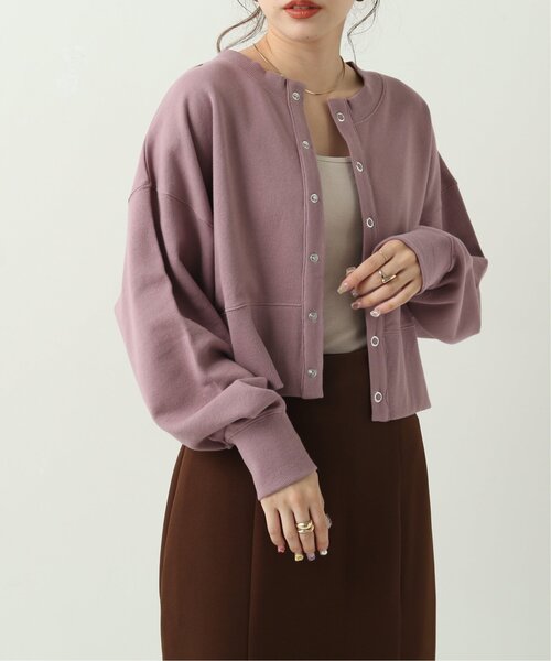 RAY CASSIN（レイカズン）の「前後2wayショート丈カーディガン（Tシャツ/カットソー・レディース・ブルー/ラベンダー/杢グレー・FREE）」の3枚目の写真