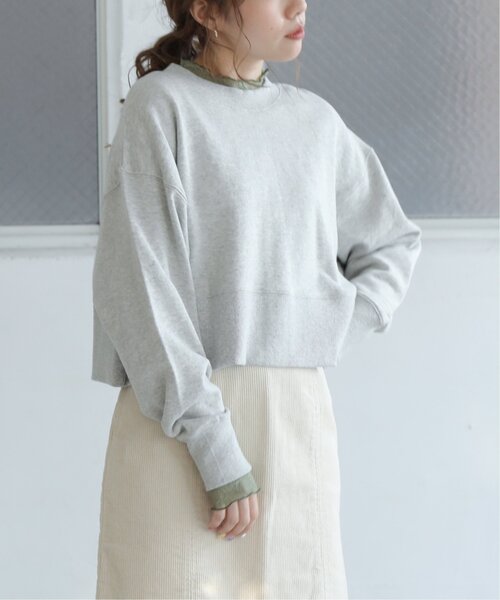 RAY CASSIN（レイカズン）の「前後2wayショート丈カーディガン（Tシャツ/カットソー・レディース・ブルー/ラベンダー/杢グレー・FREE）」の2枚目の写真