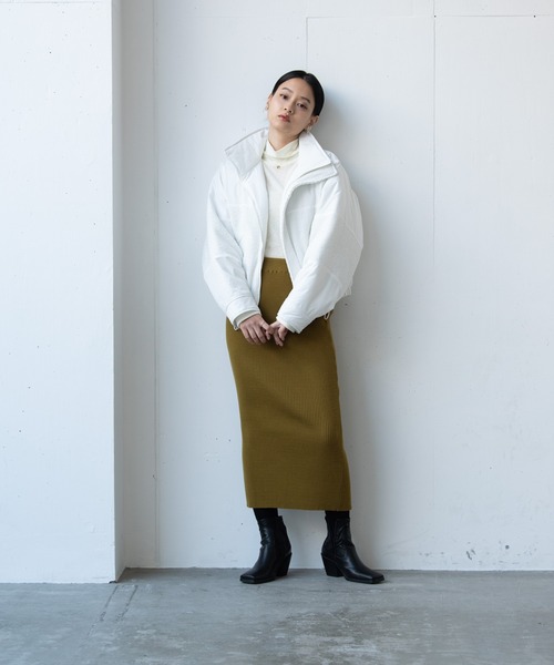 Happy John（ハッピージョン）の「ドッキングフェイクダウンジャケット/docking fake down jacket（ダウンジャケット/コート・レディース・ホワイト/ブラック・FREE）」の21枚目の写真