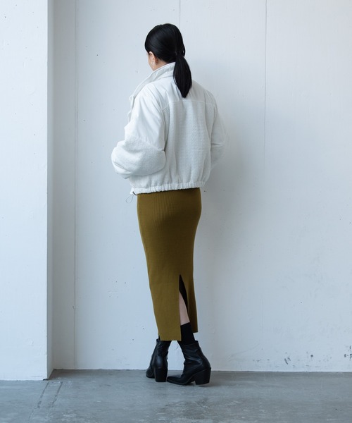 Happy John（ハッピージョン）の「ドッキングフェイクダウンジャケット/docking fake down jacket（ダウンジャケット/コート・レディース・ホワイト/ブラック・FREE）」の7枚目の写真