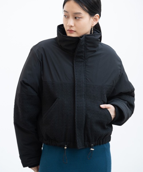 Happy John（ハッピージョン）の「ドッキングフェイクダウンジャケット/docking fake down jacket（ダウンジャケット/コート・レディース・ホワイト/ブラック・FREE）」の8枚目の写真