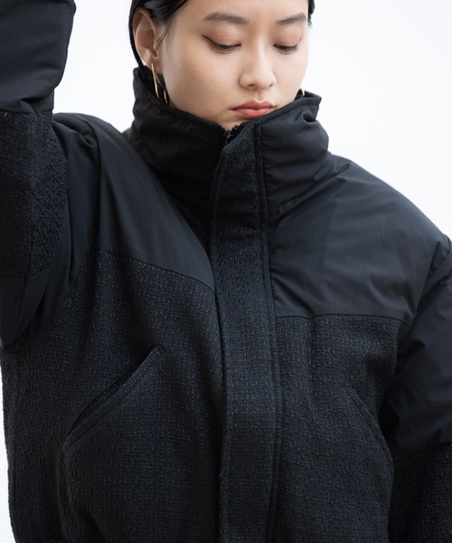 Happy John（ハッピージョン）の「ドッキングフェイクダウンジャケット/docking fake down jacket（ダウンジャケット/コート・レディース・ホワイト/ブラック・FREE）」の4枚目の写真