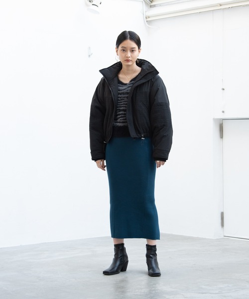 Happy John（ハッピージョン）の「ドッキングフェイクダウンジャケット/docking fake down jacket（ダウンジャケット/コート・レディース・ホワイト/ブラック・FREE）」の15枚目の写真