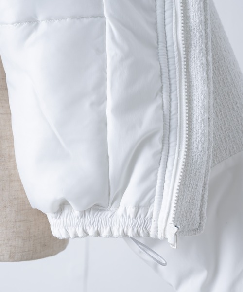 Happy John（ハッピージョン）の「ドッキングフェイクダウンジャケット/docking fake down jacket（ダウンジャケット/コート・レディース・ホワイト/ブラック・FREE）」の3枚目の写真