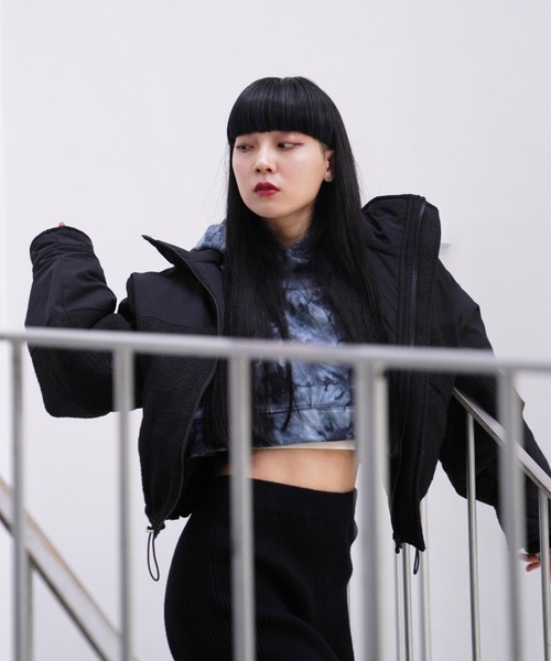 Happy John（ハッピージョン）の「ドッキングフェイクダウンジャケット/docking fake down jacket（ダウンジャケット/コート・レディース・ホワイト/ブラック・FREE）」の19枚目の写真