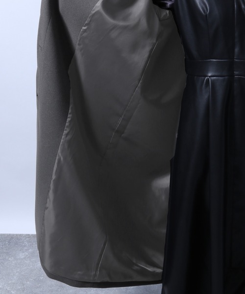 HARE（ハレ）の「2WAYウーリーテックロングコート(HARE)（ノーカラーコート・レディース・グレー/ライトグリーン/ブラック・FREE）」の21枚目の写真