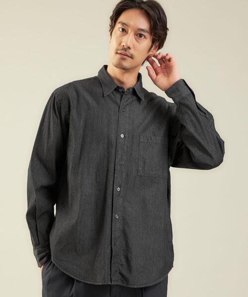 green label relaxing（グリーンレーベルリラクシング）の「＜green label relaxing＞ライトオンス デニム 長袖 シャツ（シャツ/ブラウス・メンズ・ブラック/ネイビー・S/M/L）」の2枚目の写真