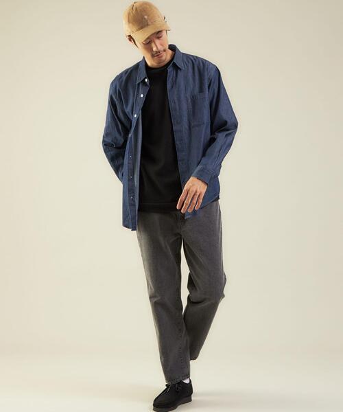 green label relaxing（グリーンレーベルリラクシング）の「＜green label relaxing＞ライトオンス デニム 長袖 シャツ（シャツ/ブラウス・メンズ・ブラック/ネイビー・S/M/L）」の5枚目の写真