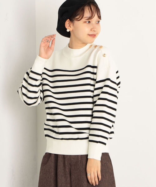 fredy repit（フレディレピ）の「【WEB限定】ミラノリブボーダーニット（ニット/セーター・レディース・ホワイト系その他4/グリーン系その他3/レッド系その他3・38）」の3枚目の写真