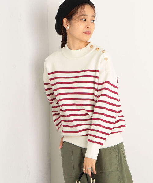 fredy repit（フレディレピ）の「【WEB限定】ミラノリブボーダーニット（ニット/セーター・レディース・ホワイト系その他4/グリーン系その他3/レッド系その他3・38）」の2枚目の写真