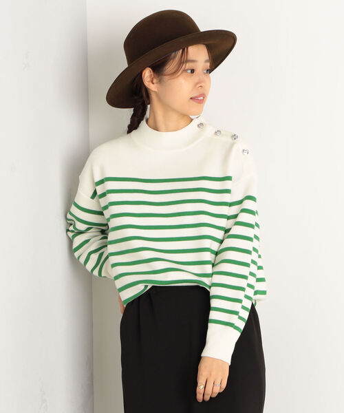 fredy repit（フレディレピ）の「【WEB限定】ミラノリブボーダーニット（ニット/セーター・レディース・ホワイト系その他4/グリーン系その他3/レッド系その他3・38）」の6枚目の写真