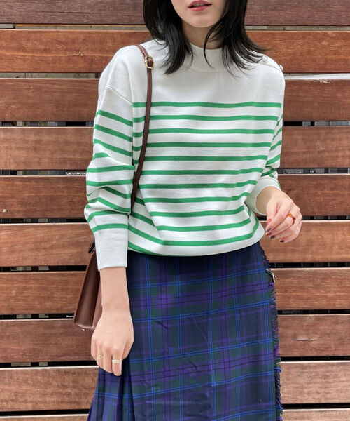 fredy repit（フレディレピ）の「【WEB限定】ミラノリブボーダーニット（ニット/セーター・レディース・ホワイト系その他4/グリーン系その他3/レッド系その他3・38）」の18枚目の写真