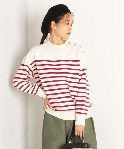 fredy repit（フレディレピ）の「【WEB限定】ミラノリブボーダーニット（ニット/セーター・レディース・ホワイト系その他4/グリーン系その他3/レッド系その他3・38）」の19枚目の写真