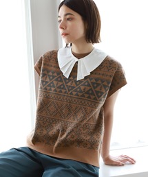 niko and... | 洗えるアソートジャカードニットベスト(ベスト)