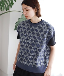 niko and... | 洗えるアソートジャカードニットベスト(ベスト)