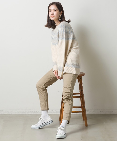 OMNES（オムネス）の「ウール混 ノルディック柄プルオーバーニット（ニット/セーター・レディース・ベージュ/グレー/アイボリー・FREE）」の7枚目の写真