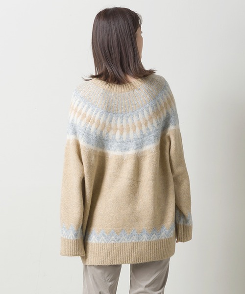 OMNES（オムネス）の「ウール混 ノルディック柄プルオーバーニット（ニット/セーター・レディース・ベージュ/グレー/アイボリー・FREE）」の11枚目の写真
