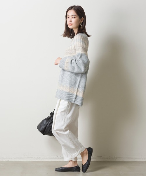 OMNES（オムネス）の「ウール混 ノルディック柄プルオーバーニット（ニット/セーター・レディース・ベージュ/グレー/アイボリー・FREE）」の15枚目の写真