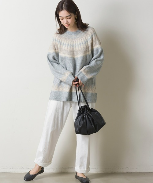 OMNES（オムネス）の「ウール混 ノルディック柄プルオーバーニット（ニット/セーター・レディース・ベージュ/グレー/アイボリー・FREE）」の17枚目の写真