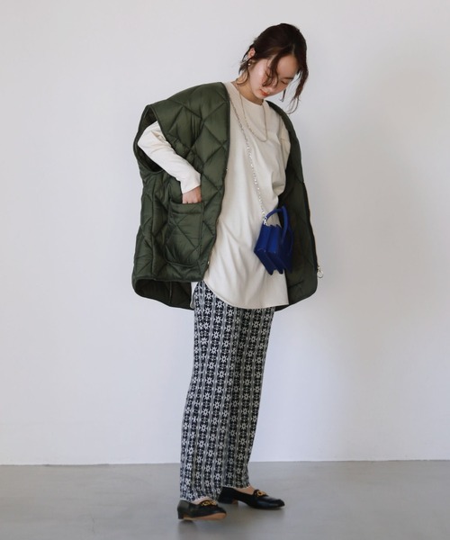 SLOBE citron.(スローブシトロン)の「SLOBE citron. ジャガードニットパンツ【手洗い可能/ウエストゴム】◆(その他パンツ・レディース・ブラック/グリーン・FREE)」の12枚目の写真