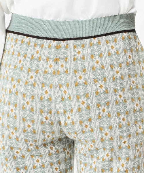 SLOBE citron.(スローブシトロン)の「SLOBE citron. ジャガードニットパンツ【手洗い可能/ウエストゴム】◆(その他パンツ・レディース・ブラック/グリーン・FREE)」の3枚目の写真
