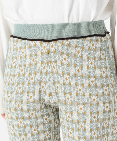 SLOBE citron.(スローブシトロン)の「SLOBE citron. ジャガードニットパンツ【手洗い可能/ウエストゴム】◆(その他パンツ・レディース・ブラック/グリーン・FREE)」の14枚目の写真
