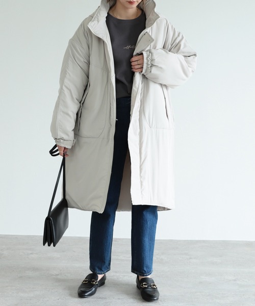 reca（レカ）の「フード付き 中綿モンスターブルゾン（ダウンジャケット/コート・レディース・ブラック/ベージュ/カーキ/アイボリー・M/L）」の11枚目の写真