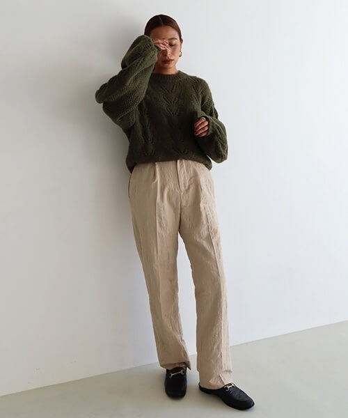 CREDONA(クレドナ)の「オープンワークカラーニット(ニット/セーター・レディース・パープル/カーキ/マスタード/ベージュ系その他・FREE)」の8枚目の写真