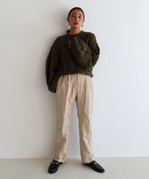 CREDONA(クレドナ)の「オープンワークカラーニット(ニット/セーター・レディース・パープル/カーキ/マスタード/ベージュ系その他・FREE)」の9枚目の写真