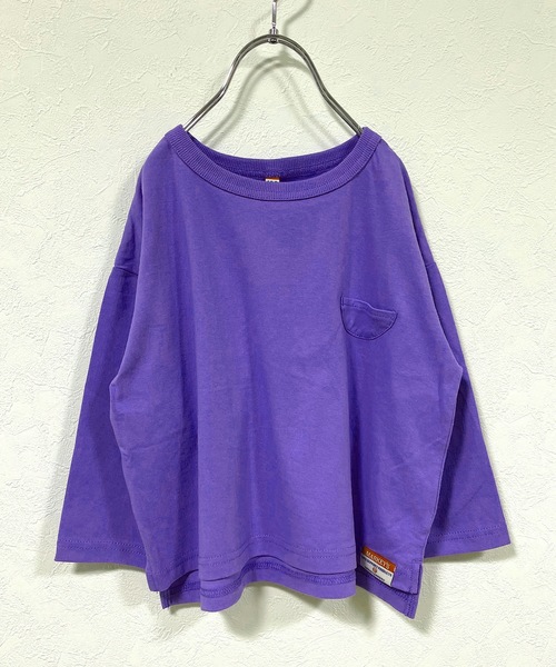 Life Support Products（ライフサポートプロダクツ）の「ワイドムジロンT（80～150cm）（Tシャツ/カットソー・キッズ・ホワイト系その他/パープル/オフホワイト/チャコール/オレンジ/マスタード/パープル系その他・80/90/95/100/110/120/130/140/150）」の4枚目の写真