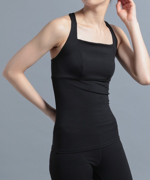 HEREIAM BALLETタンク(カップ付き) ヨガウェア 白 フレア HEREIAM BALLETタンク(カップ付き) ヨガウェア 白 フレア