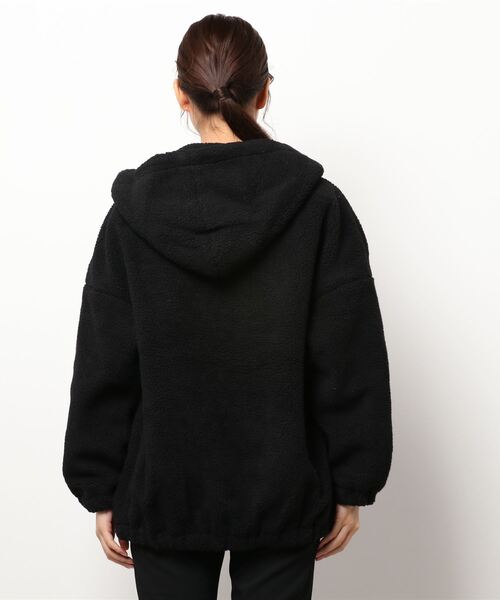 HONEYSUCKLE ROSE（ハニーサックルローズ）の「【HONEYSUCKLE ROSE】ボアフーディー（その他アウター・レディース・ブラック/オフホワイト/ライトグレー・L/M）」の5枚目の写真