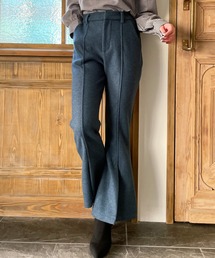JUNOAH | ウールタッチスリットフレアパンツ(その他パンツ)