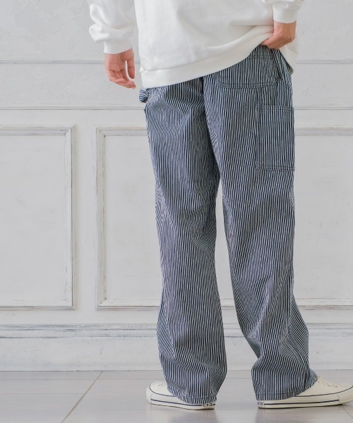 SIDEWAY STANCE（サイドウェイスタンス）の「【SIDEWAY STANCE】ワイド デニム ペインターパンツ（デニムパンツ・メンズ・ネイビー/ストライプ・MEDIUM/LARGE）」の13枚目の写真